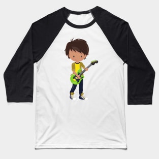 Rock Boy, Latino Boy, Guitar Player, Band, Music Baseball T-Shirt